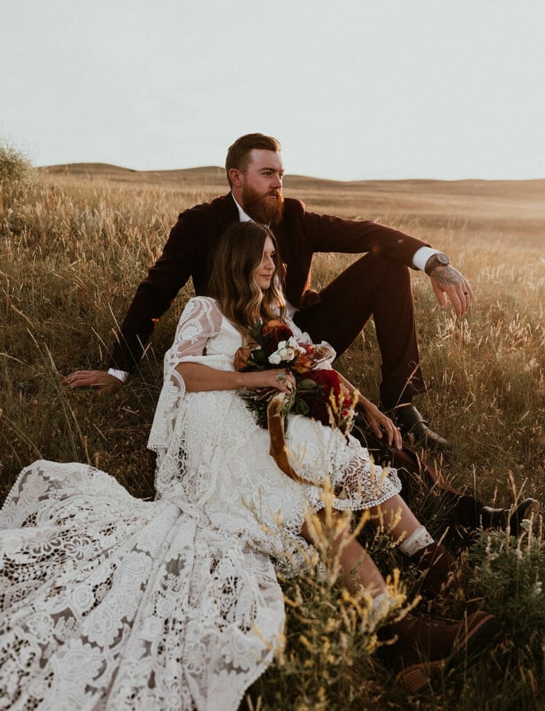 Montana elopment, Montana small wedding, elope in Montana, boho wedding